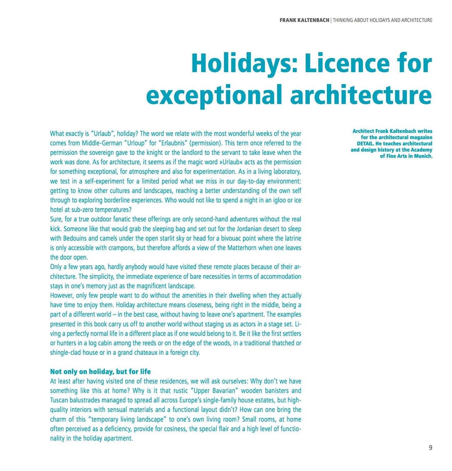 HOLIDAYARCHITECTURE - Selection 2015 (English Cover)